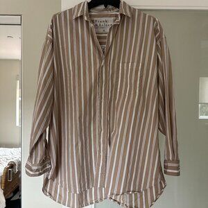 Frank & Eileen Shirley Blouse Sand Stripe M